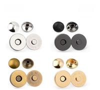 Magnetic Press Studs 10 Sets Metal Double Rivet Magnetic Clasps Buttons Fastener Bag Press Handbag Clothes DIY Accessories(Thick Mix Colors,14mm)