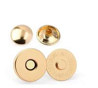 Magnetic Press Studs 10 Sets Metal Double Rivet Magnetic Clasps Buttons Fastener Bag Press Handbag Clothes DIY Accessories(Thick Light Gold,14mm)