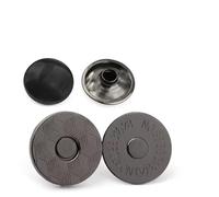Magnetic Press Studs 10 Sets Metal Double Rivet Magnetic Clasps Buttons Fastener Bag Press Handbag Clothes DIY Accessories(Thin Gun Black,14mm)