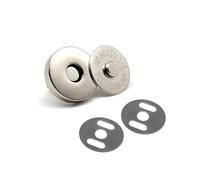 Magnetic Press Studs 20sets 14mm 18mm Round No Need Sewing Handbag Leather Shoulder Bag Purse Wallet Magnetic Snap(Silver,Diameter 14mm)