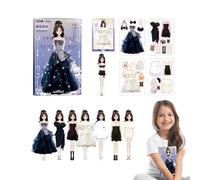 Magnetic Princess Dress Up Paper Doll, Magnetic Dress Up Baby, Pretend Dress up Doll Magnetic Stickers, Magnet People Clothes Puzzles Game for Girls Ages