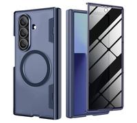Magnetic Privacy Case for Samsung Galaxy Z Fold 7,Compatible with Magsafe & Hinge Protection,Anti Peeping Screen Protector Anti SPY Cover,360 Degree Full Cover Samsung Z Fold7 Phone Case,Blue