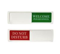 Magnetic Privacy Door Sign, 17.8 x 5 cm, Sliding Do Not Disturb/Welcome Sign, Red and Green, Self-adhesive