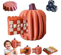 Magnetic Pumpkin Checkers Set, 3d Printing Gourd Pumpkin Chess Expansion Pack, With Checkers Board, Card Storage, Dice Storage And Boards, Fall Decor Board Game Gift (B)