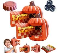 Magnetic Pumpkin Checkers Set, 3d Printing Gourd Pumpkin Chess Expansion Pack, With Checkers Board, Card Storage, Dice Storage And Boards, Fall Decor Board Game Gift (2PCS-A)