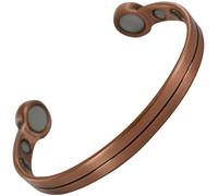 Magnetic Pure Copper Bracelet Bangle Mens Womens 6 Magnets BIO Classic LINE Design Extra HIGH Strength Wrist Band Ladies + Gift Pouch! -Stargems® (17.5cm)