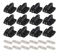 Magnetic Push Latch, 12Pcs Magnetic Drawer Catch Cabinet Catch with Screws ABS Push to Open Cabinet Hardware Release for Furniture Drawer, Black