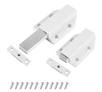 Magnetic Push Latch Without Nail Installation, 2PCS Push to Open Door Catches Cabinet Heavy Duty Touch Latches Kitchen Drawer Closer Push Opener for RV Door Damper Large Wardrobe Closure, White
