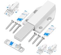 Magnetic Push Latch Without Nail Installation Tonitrui Heavy Duty Magnetic Touch Latches for Large Door Push Release Latch Kitchen Drawer Push Catch Press Out Latch(White 4 Pack)