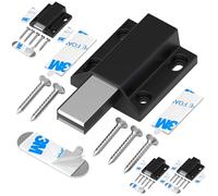 Magnetic Push Latches Without Nail Installation Tonitrui Push to Open Door Latch Magnetic Touch Latches Kitchen Door Push Release Latch for Cabinet Door Closure and Popping Open (Black 4 Pack)