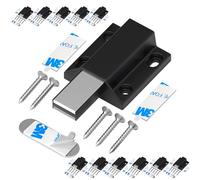 Magnetic Push Latches Without Nail Installation Tonitrui Push to Open Door Latch Magnetic Touch Latches Kitchen Door Push Release Latch for Cabinet Door Closure and Popping Open (Black 12 Pack)
