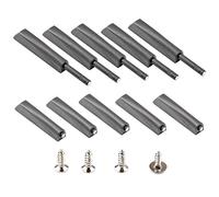 Magnetic Push Open Latches for Cabinet Doors 10 Pack Dark Grey Recessed Cabinet Doors Push to Open Cabinet Hardware Kitchen Push Touch Release Latches