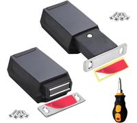 Magnetic Push to Open Cabinet Hardware CBRIVE® 2 Pack Heavy Duty Push Latch & Lock for Hidden Door Touch Latches and Catch Magnet Push Release Drawer Pull Tip on RV Closet Close Strong Pop Out, Black