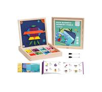 Magnetic Puzzle Blocks, Wooden STEM Educational Toy, Interactive Tangram Jigsaw with Durable Design Feature, Learning Puzzle Set, Teasers Toy with Colorful Pieces, Puzzles Game for Youth Children
