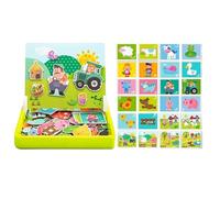Magnetic Puzzle,Funny Double Sided Board Games - Portable Magnet Jigsaw Puzzle Boxes,for Kids Boys Preschool Homeschool Classroom Playroom Road Trip Car Travel Birthday Holiday