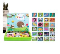 Magnetic Puzzle - Funny Double Sided Board Games - Portable Magnet Jigsaw Puzzle Boxes,for Toddler Girls Kids Preschool Road Trip Car Airplane Travel Playroom Birthday Holiday