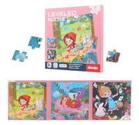 Magnetic Puzzle Kids Books-Fairy Tale, Dinosaur, Animals Themes Wooden Jigsaw Set for Ages 3 4 5 6,Travel Toy, Gift, Preschool Learning for Boys and Girls (fairy tale)