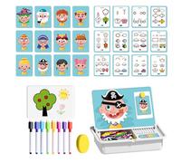 Magnetic Puzzle,Magnetic Funny Face Puzzle Toy Drawing Board - Educational STEM Learning Fine Motor for Kids Toddler Ages 3-6 Preschool School Classroom Home Car Trip Airplane Travel Birthday