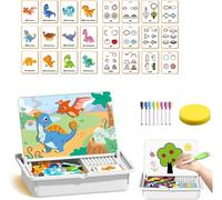 Magnetic Puzzles Face Dress Up Travel Game Double Side Educational Learning & Creative Toy, Double-Sided Board + 12 Cards, Multifunctional Puzzles Kits, Enhances Creativity and Learning(Style e)