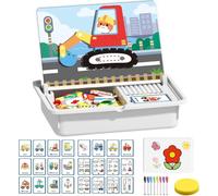 Magnetic Puzzles Face Dress Up Travel Game Double Side Educational Learning & Creative Toy, Double-Sided Board + 12 Cards, Multifunctional Puzzles Kits, Enhances Creativity and Learning(Style d)