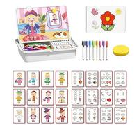 Magnetic Puzzles Face Dress Up Travel Game, Double Side Preschool Educational Learning Toy for Kids, Creative Tabletop Toy Dress Up Game, Enhances Creativity and Learning Ability (#B)