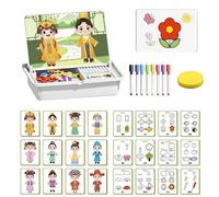 Magnetic Puzzles Face Dress Up Travel Game, Double Side Preschool Educational Learning Toy for Kids, Creative Tabletop Toy Dress Up Game, Enhances Creativity and Learning Ability (#C)