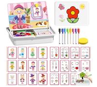 Magnetic Puzzles Face Dress Up Travel Game Double Side Preschool Educational Learning Toy for Kids,Educational and Learning,Petit Collage Funny Face Magnetic Travel Play Set,Portable Easy Storage (D)