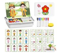 Magnetic Puzzles Face Dress Up Travel Game Double Side Preschool Educational Learning Toy for Kids,Educational and Learning,Petit Collage Funny Face Magnetic Travel Play Set,Portable Easy Storage (A)
