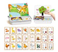 Magnetic Puzzles Face Dress Up Travel Game Double Side Preschool Educational Learning Toy for Kids, Multifunctional Puzzles Kits, Exercises Children's Hand-Eye Coordination for Kid Boy Girl (e)