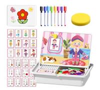 Magnetic Puzzles Face Dress Up Travel Game Double Side Preschool Educational Learning Toy for Kids,Magnetic Dress-Up Puzzles,Create 1000+ Unique Looks (PINK)