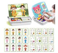 Magnetic Puzzles Face Dress Up Travel Game Double Side Preschool Educational Learning Toy for Kids, Multifunctional Puzzles Kits, Exercises Children's Hand-Eye Coordination for Kid Boy Girl (d)