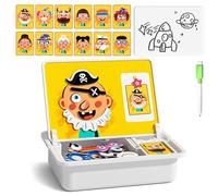 Magnetic Puzzles Face Dress Up Travel Game Double Side Preschool Educational Learning Toy for Kids, Magnetic Dress-Up Puzzles - Create 1000+ Unique Looks, Enhances Creativity and Learning