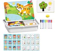 Magnetic Puzzles Face Dress Up Travel Game Double Side Preschool Educational Learning Toy For Kids, Magnetic Educational Game, Dress-Up Puzzle Toy, Enhances Creativity and Learning (A)