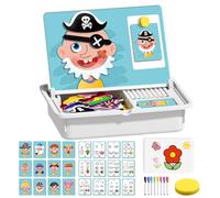 Magnetic Puzzles Face Dress Up Travel Game Double Side Preschool Educational Learning Toy For Kids, Magnetic Face Toy for Kids, Easy to Storage, Fun Fridge Magnets for Adults 14+ Years Old (#A)