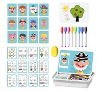 Magnetic Puzzles Face Dress Up Travel Game Double Side Preschool Educational Learning Toy for Kids,Magnetic Dress-Up Puzzles,Create 1000+ Unique Looks(Style-B)
