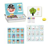 Magnetic Puzzles Face Dress Up Travel Game Double Side Preschool Educational Learning Toy for Kids, magnetic dress up puzzle, Enhances Creativity and Learning Portable (COLOR-A)