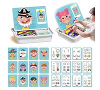 Magnetic Puzzles Face Dress Up Travel Game Double Side Preschool Educational Learning Toy for Kids, Multifunctional Puzzles Kits, Exercises Children's Hand-Eye Coordination for Kid Boy Girl (b)