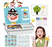 Magnetic Puzzles Face Dress Up Travel Game Double Side Preschool Educational Learning Toy for Kids, Portable Magnetic Dress-Up Puzzles (Face decorate show)