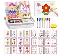 Magnetic Puzzles Face Dress up Travel Game Double Side Preschool Educational Learning Toy, Fun Educational Learning Toy for Kids, Enhances Creativity and Learn, Easy to Storage (#E)