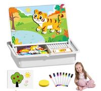 Magnetic Puzzles Face Dress Up Travel Game, Double Side Preschool Educational Learning Toy, Funny Faces Magnetic Fraction Demonstration Book, Create 1,000 + unique Looks, Enhances Creativity (1pc-D)