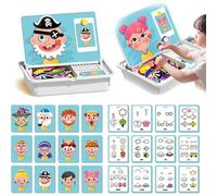 Magnetic Puzzles Face Dress up Travel Game Double Side Preschool Educational Learning Toy, Magnetic Boy Crazy Face Dress Up Game, Crazy Face Dress-Up Game, Travel-Friendly STEM Toy For Kids (A)