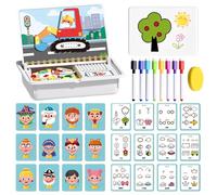 Magnetic Puzzles Face Dress Up Travel Game Double Side Preschool Educational Learning Toy, Magnetic Face Toys for Kids Ages 3-5 (D)