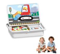 Magnetic Puzzles Face Dress Up Travel Game Double Side Preschool Educational Learning Toy, Multifunctional Puzzle Kit - Create 1000+ Unique Looks, Exercises Children's Coordination (car)