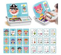 Magnetic Puzzles - Face Dress Up Travel Game, Double-Sided Educational Learning Toy, Multifunctional Kits for Kids, Enhances Creativity and Learning