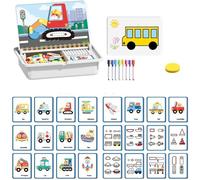 Magnetic Puzzles Face Dress Up Travel Game - Double-Sided Preschool Educational Magnetic Book with Mix-and-Match Faces, Portable Learning Toy for Kids, Toddlers & On-the-Go Play (A)