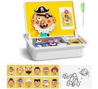 Magnetic Puzzles Face Dress Up Travel Game, Magnetic Dress-Up Puzzles - Create 1000+ Unique Looks, Funny Face Magnetic Travel Play Set, Educational Game, Jigsaw Puzzle Board