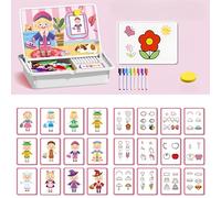 Magnetic Puzzles Face Dress Up Travel Game Multifunctional Magnetic Tiles Face Puzzle, Double Side Preschool Educational Learning Toy for Kids(Princess Dressup)