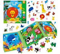 Magnetic Puzzles for Kids 3-5 Years, 3 leveled Travel Puzzles-20/25/30 Pieces Sudoku Puzzle Games Magnetic Jigsaw Puzzles, Trip Toys, Car Activities for Preschool Boys & Girls (Animal Theme)