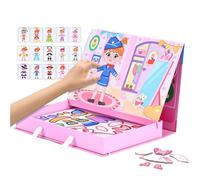 Magnetic Puzzles For Kids - Double Sided Face Game Set, Creative Pretend Play Puzzle, Educational Magnetic Toy Kit, Interactive Character Expression Builder | Family Home School Playroom