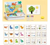 Magnetic Puzzles for Toddlers 3-5, Double Side Magnetic Dress Up Dolls & Face Changing Game - Portable Travel Learning Toy, Preschool Educational Activity for Kids Ages (Dinosaurs)